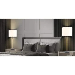 Cleveland 33 In. Black Modern Metal Bedroom Living Room Bedside Desk Tall Table Lamps USB Port Set Of 2 -Lamp Parts black maxax table lamps t261 bk 44 1000