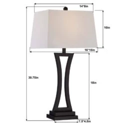 Cincinati 30.75 In. Black Mid-Century Dimmable Metal Bedroom Living Room Bedside Desk Nightstand Table Lamps Set Of 2 13 Cincinati 30.75 In. Black Mid-Century Dimmable Metal Bedroom Living Room Bedside Desk Nightstand Table Lamps Set Of 2 -Lamp Parts black maxax table lamps t34 bk 40 1000