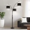 80" Black 3-Light Standard Arched Floor Lamp, Dimmable 3-Color Temperature Remote Control, Stylish Tall Tree Floor Lamps -Lamp Parts black netin floor lamps zj02b bl 64 1000