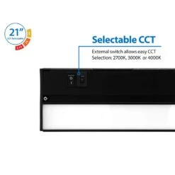 NUC-5 Series 21.5 In. Black Selectable LED Under Cabinet Light -Lamp Parts black nicor under cabinet bar lights nuc521sbk 4f 1000