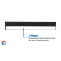 NUC-5 Series 21.5 In. Black Selectable LED Under Cabinet Light -Lamp Parts black nicor under cabinet bar lights nuc521sbk 66 1000