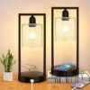 Set Of 2 16 In. Dimmable Bedside Nightstand Lamps With USB Port, Black 2 Set Of 2 16 In. Dimmable Bedside Nightstand Lamps With USB Port, Black -Lamp Parts black nordic hygge table lamps hx t0376 qibkb 2 n 64 1000