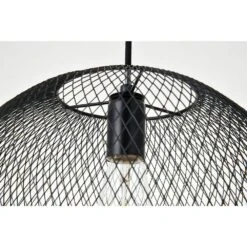 Timeless Home Kedgarr 1-Light Black Pendant With Black Mesh Shade -Lamp Parts black pendant lights lvnpn4500bk 44 1000