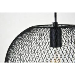Timeless Home Kedgarr 1-Light Black Pendant With Black Mesh Shade -Lamp Parts black pendant lights lvnpn4500bk 4f 1000