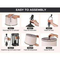 26 In. Black Paint Table Lamps With USB A+C And Night Light, Rustic Bedside Lamps With 3-Way Dimmable Touch Control -Lamp Parts black rottogoon table lamps qmlp404ab2 77 1000