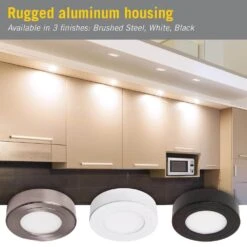 PureVue Dimmable Bright White LED Puck Light Matte Black Finish 16 PureVue Dimmable Bright White LED Puck Light Matte Black Finish -Lamp Parts black satin armacost lighting puck lights 223413 44 1000