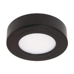 PureVue Dimmable Soft-Bright White (3000K) LED Matte Black Finish Puck Light
