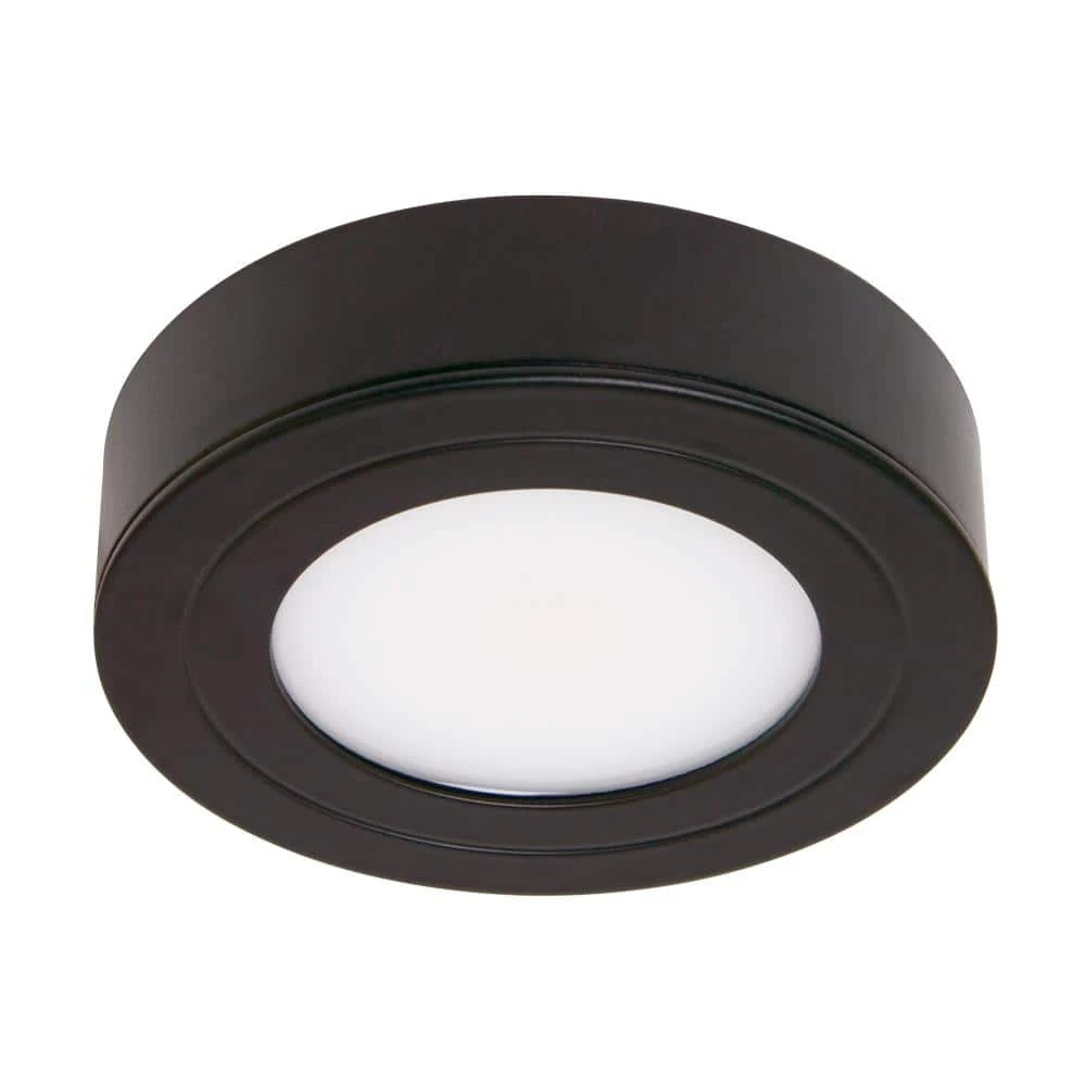 PureVue Dimmable Soft-Bright White (3000K) LED Matte Black Finish Puck Light 3 PureVue Dimmable Soft-Bright White (3000K) LED Matte Black Finish Puck Light