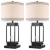 28 In. Black Table Lamp Set ((Set Of 2)) Dimmable Farmhouse Table Lamps With Shape And USB Ports -Lamp Parts black table lamps fxfgtdhs 64 1000