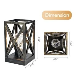 8.9 In. 2-Pack Retro Battery Powered Indoor Table Lamps, Black And Gold Finish -Lamp Parts black table lamps wbtl jh08 bk 44 1000