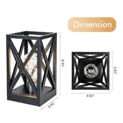 8.9 In. 2-Pack Retro Battery Powered Indoor Table Lamps, Black Finish -Lamp Parts black table lamps wbtl jh09 kd 1f 1000