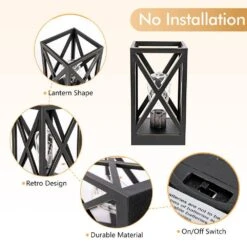 8.9 In. 2-Pack Retro Battery Powered Indoor Table Lamps, Black Finish -Lamp Parts black table lamps wbtl jh09 kd fa 1000