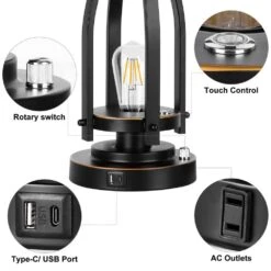 28 In. Black Tall Table Lamps (Set Of 2) 2-Lights Bedside Nightstand Lamp With Shade -Lamp Parts black table lamps yxfgtdhs 1f 1000