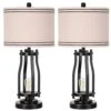 28 In. Black Tall Table Lamps (Set Of 2) 2-Lights Bedside Nightstand Lamp With Shade 2 28 In. Black Tall Table Lamps (Set Of 2) 2-Lights Bedside Nightstand Lamp With Shade -Lamp Parts black table lamps yxfgtdhs 64 1000