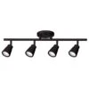 Solo 3 Ft. Black Integrated LED Monopoint Ceiling And Wall Mount Hardwired Track Lighting Kit With 4-Track Heads -Lamp Parts black track lighting kits tk 180504 30 bk 64 1000