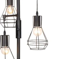 65 In. Black Boho Metal Dimmable Tree Standing Floor Lamps With 3 LED Edison Bulbs -Lamp Parts black uixe floor lamps ssl 62532 1 76 1000