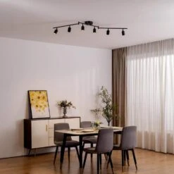 Shura 6-Head Integrated LED Swivel Track Light, Directional Spot Lights, Dimmable - Black 13 Shura 6-Head Integrated LED Swivel Track Light, Directional Spot Lights, Dimmable - Black -Lamp Parts black vidalite track lighting kits ce1009225 1f 1000