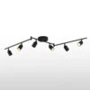 Shura 6-Head Integrated LED Swivel Track Light, Directional Spot Lights, Dimmable - Black -Lamp Parts black vidalite track lighting kits ce1009225 64 1000