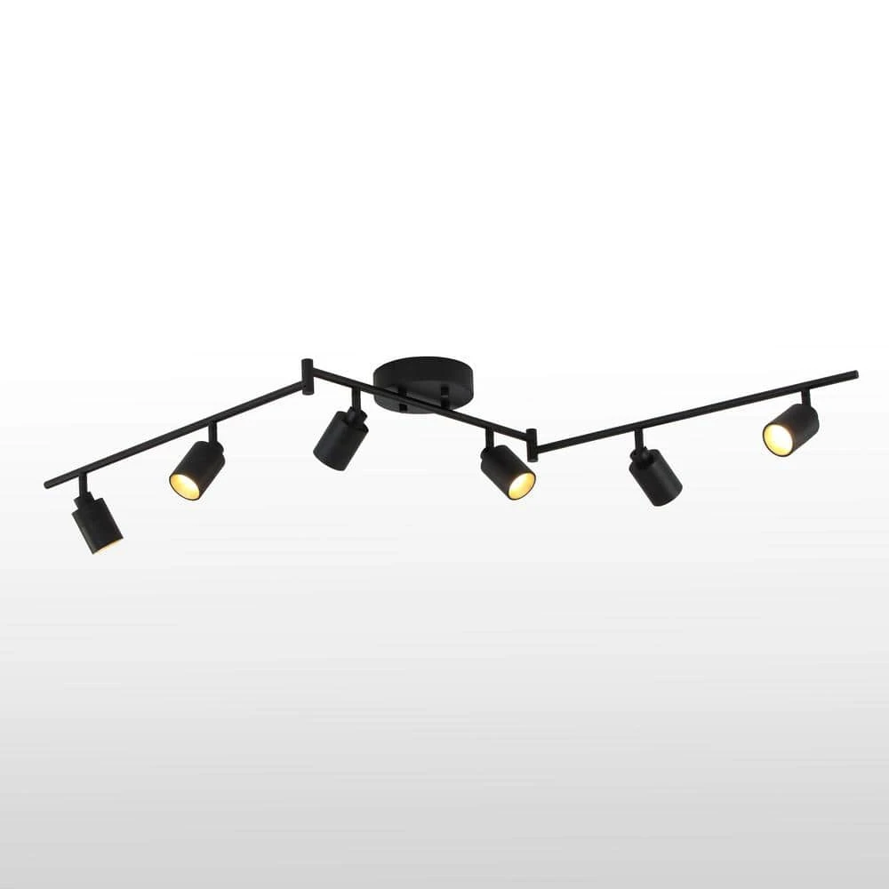 Shura 6-Head Integrated LED Swivel Track Light, Directional Spot Lights, Dimmable - Black 3 Shura 6-Head Integrated LED Swivel Track Light, Directional Spot Lights, Dimmable - Black