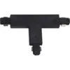Black "T" Connector For 120-Volt 2-Circuit/1-Neutral Track Systems
