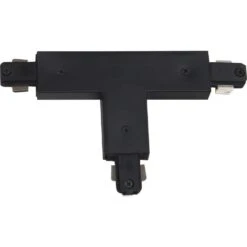 Black "T" Connector For 120-Volt 2-Circuit/1-Neutral Track Systems