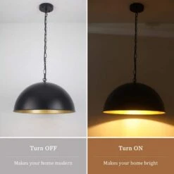1 Light Black Shaded Modern Pendant Light With Metal Dome Shade For Dinning Room,No Bulbs Included -Lamp Parts black white adsensty pendant lights h5 450bpg d0197 1d 1000