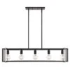 Golden Lighting Tribeca 5-Light Black With Pewter Accents Linear Pendant
