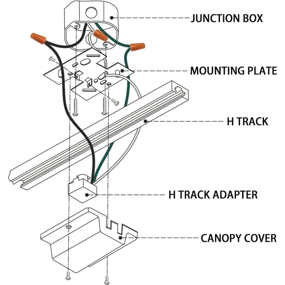 2 Ft. Floating Canopy Connector Flame Retardant For H Type 3-Wire Single Circuit Track Lighting Rail Accessories 5 2 Ft. Floating Canopy Connector Flame Retardant For H Type 3-Wire Single Circuit Track Lighting Rail Accessories - Image 3