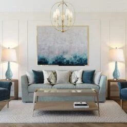 Modern 26 In. H Blue Table Lamps With White Shade, Bedside Lamps With USB A+C Ports For Living Room Decor (2-Pack) -Lamp Parts blue jushua desk lamps ct zy p263973 31 1000