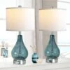 22.5 In. Blue Touch Control Table Lamps, Dimmable LED Bedside Lamps With White Shade For Home Decor (2-Pack) -Lamp Parts blue jushua desk lamps ct zy p272219 64 1000