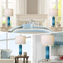26.5 In. Table Lamps Set Of 2 For Living Room, Blue Glass Bedroom Lamp For Bedside With USB C+A Charging Ports 10 26.5 In. Table Lamps Set Of 2 For Living Room, Blue Glass Bedroom Lamp For Bedside With USB C+A Charging Ports -Lamp Parts blue ltemziiy table lamps ts032 c3 1000