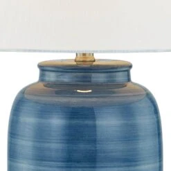 25 In. Blue Vintage Ceramic Bedroom Living Room Bedside Desk Nightstand Table Lamps USB Port (Set Of 2) -Lamp Parts blue maxax table lamps t176 bu s 1f 1000