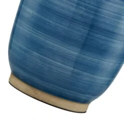 25 In. Blue Vintage Ceramic Bedroom Living Room Bedside Desk Nightstand Table Lamps USB Port (Set Of 2) -Lamp Parts blue maxax table lamps t176 bu s fa 1000