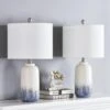 23.5 In. Blue Coastal Dimmable Ceramic Bedroom Living Room Bedside Desk Nightstand Table Lamps (Set Of 2)