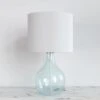 Denver 22.4 In. Blue Modern Glass Bedroom Living Room Bedside Desk Nightstand Table Lamps -Lamp Parts blue maxax table lamps t245 bu s 64 1000