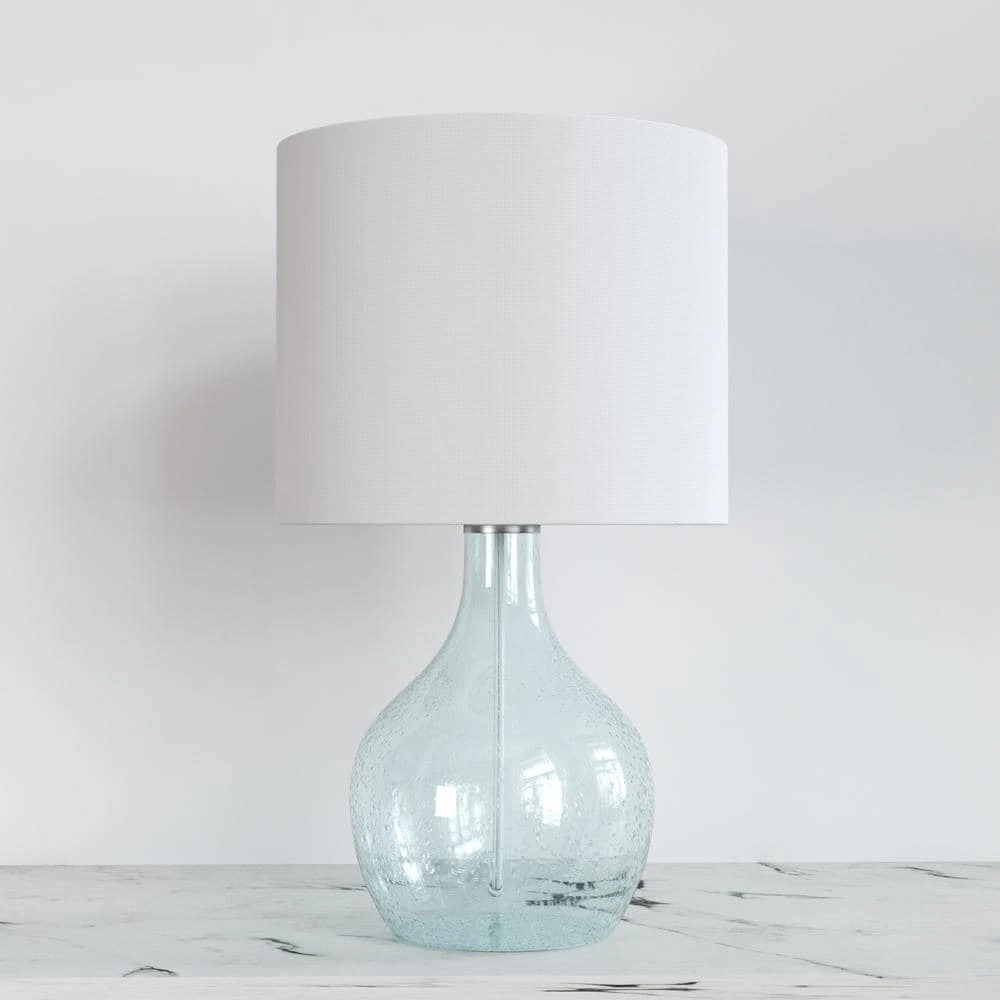 Denver 22.4 In. Blue Modern Glass Bedroom Living Room Bedside Desk Nightstand Table Lamps 3 Denver 22.4 In. Blue Modern Glass Bedroom Living Room Bedside Desk Nightstand Table Lamps