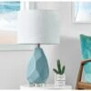 Sacramento 23 In. Blue Modern Ceramic Bedroom Living Room Bedside Desk Nightstand Table Lamps -Lamp Parts blue maxax table lamps t258 bu s 64 1000