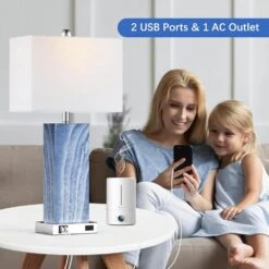 25 In. Blue Touch Control Table Lamps (Set Of 2), Bedside Lamp/2-USB Ports 1-AC Outlet, 3-Way Dimmable Nightstand Lamp 9 25 In. Blue Touch Control Table Lamps (Set Of 2), Bedside Lamp/2-USB Ports 1-AC Outlet, 3-Way Dimmable Nightstand Lamp -Lamp Parts blue rottogoon table lamps palp159bl2 66 1000