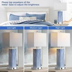 25 In. Blue Touch Control Table Lamps (Set Of 2), Bedside Lamp/2-USB Ports 1-AC Outlet, 3-Way Dimmable Nightstand Lamp 10 25 In. Blue Touch Control Table Lamps (Set Of 2), Bedside Lamp/2-USB Ports 1-AC Outlet, 3-Way Dimmable Nightstand Lamp -Lamp Parts blue rottogoon table lamps palp159bl2 c3 1000
