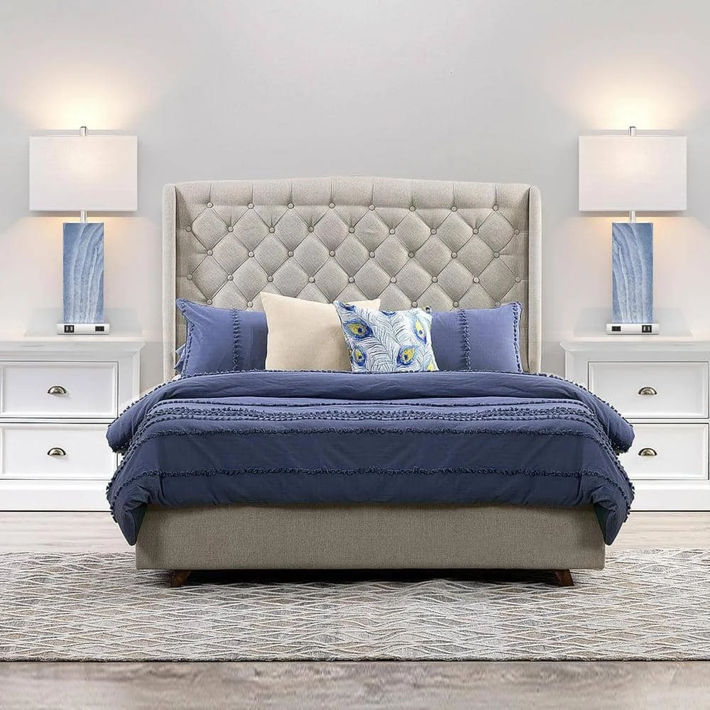 25 In. Blue Touch Control Table Lamps (Set Of 2), Bedside Lamp/2-USB Ports 1-AC Outlet, 3-Way Dimmable Nightstand Lamp 7 25 In. Blue Touch Control Table Lamps (Set Of 2), Bedside Lamp/2-USB Ports 1-AC Outlet, 3-Way Dimmable Nightstand Lamp - Image 5