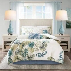 26 In. Blue Table Lamps For Bedroom (Set Of 2), Modern Bedside Lamp With USB Ports White Shade, LED Bulb Included -Lamp Parts blue rottogoon table lamps qmlp397ad2 e1 1000