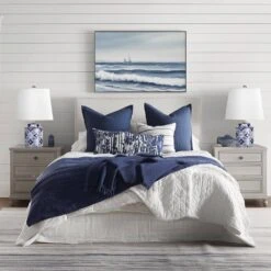 18.9 In. Blue Ceramic Table Lamps Set Of 2, Porcelain Style Ginger Jar Lamps W/9W LED Bulb For Living Room Bedroom Study -Lamp Parts blue rottogoon table lamps wylp458ad2 31 1000