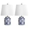 18.9 In. Blue Ceramic Table Lamps Set Of 2, Porcelain Style Ginger Jar Lamps W/9W LED Bulb For Living Room Bedroom Study 2 18.9 In. Blue Ceramic Table Lamps Set Of 2, Porcelain Style Ginger Jar Lamps W/9W LED Bulb For Living Room Bedroom Study -Lamp Parts blue rottogoon table lamps wylp458ad2 64 1000