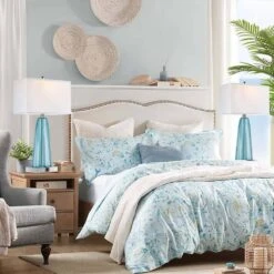 2-Pack 25 In. H Blue Green Glass Table Lamp With 2 USB Ports And Touch Control Nightstand Lamps(LED Bulbs Included) 13 2-Pack 25 In. H Blue Green Glass Table Lamp With 2 USB Ports And Touch Control Nightstand Lamps(LED Bulbs Included) -Lamp Parts blue table lamps t3146 p837 zt fa 1000