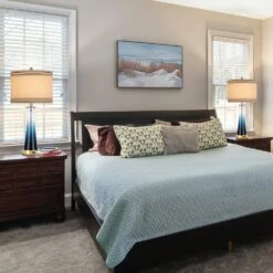 27.4in.Blue Glass Table Lamps Set (Set Of 2) With USB Ports 3-Way Dimmable Touch Control Nightstand Lamp -Lamp Parts blue table lamps xmybltdjbl 76 1000