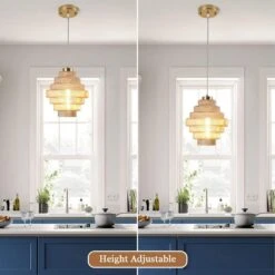 1-Light Brass And Amber Simple Vintage Pendant Light With Glass Shade -Lamp Parts brass amber adsensty pendant lights hd3 1bram d7002 40 1000