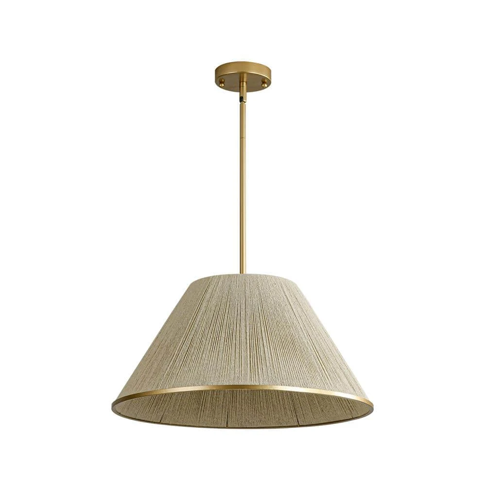 Haven 1 Light Brass Boho Rattan Pendant Light With Drum Shape Coastal Style For Dining Rooms And Kitchen Islands 11 Haven 1 Light Brass Boho Rattan Pendant Light With Drum Shape Coastal Style For Dining Rooms And Kitchen Islands - Image 9