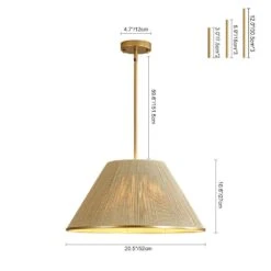 Haven 1 Light Brass Boho Rattan Pendant Light With Drum Shape Coastal Style For Dining Rooms And Kitchen Islands 23 Haven 1 Light Brass Boho Rattan Pendant Light With Drum Shape Coastal Style For Dining Rooms And Kitchen Islands -Lamp Parts brass and brown huoku pendant lights pd1062511 4f 1000