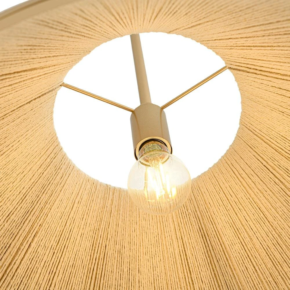 Haven 1 Light Brass Boho Rattan Pendant Light With Drum Shape Coastal Style For Dining Rooms And Kitchen Islands 7 Haven 1 Light Brass Boho Rattan Pendant Light With Drum Shape Coastal Style For Dining Rooms And Kitchen Islands - Image 5