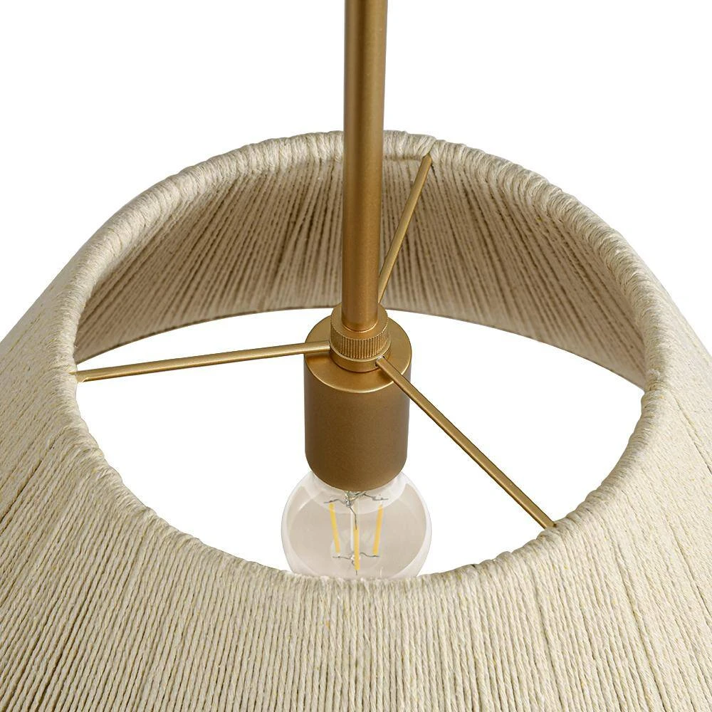 Haven 1 Light Brass Boho Rattan Pendant Light With Drum Shape Coastal Style For Dining Rooms And Kitchen Islands 14 Haven 1 Light Brass Boho Rattan Pendant Light With Drum Shape Coastal Style For Dining Rooms And Kitchen Islands - Image 12